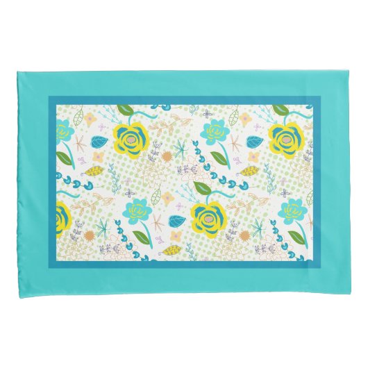 Handgetekende bloemenKussensloop Kussensloop (Voorkant-Rechts)