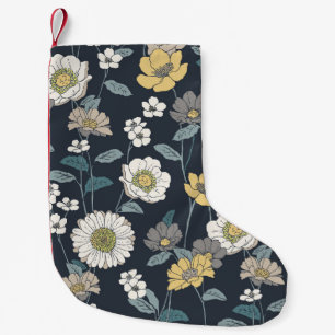 Handgetekende bloemenmotief, naadloos artistiek pa kleine kerstsok
