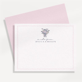 Handgetekende bloemetjes, gestippeld lijst een bri kaart