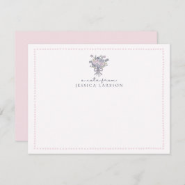 Handgetekende bloemetjes, gestippeld lijst een bri kaart