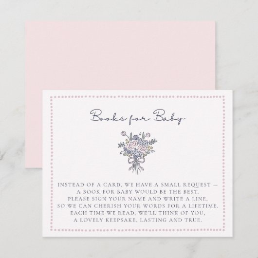 Handgetekende bloemetjes gestippelde lijsten boeke kaart (Voorkant / Achterkant)