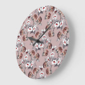 Handgetekende bloemetjes, roze waterverf. grote klok (Hoek)