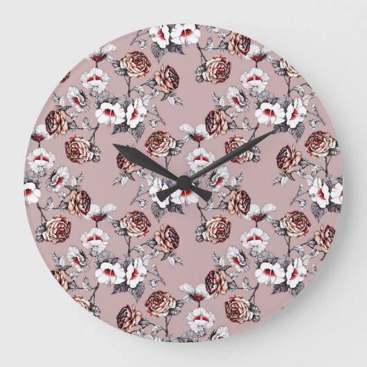 Handgetekende bloemetjes, roze waterverf. grote klok (Voorkant)