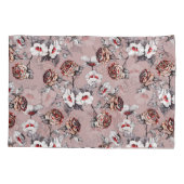 Handgetekende bloemetjes, roze waterverf. kussensloop (Achterkant)