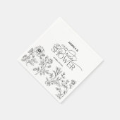 Handgetekende Bloemrijke Elegante Moderne Bruids S Servet (Hoek)