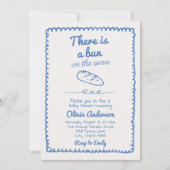 Handgetekende Blue Boy in het Oven Bread Baby show Kaart (Voorkant)