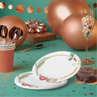 Handgetekende Boerderijen standaard Plantaardige m Papieren Bordje