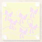 Handgetekende Bogen Roze Gele Lovers Glazen Onderzetter (Achterkant)