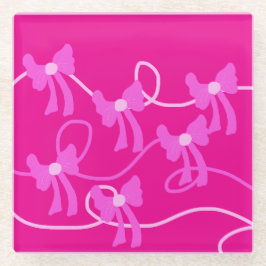 Handgetekende Bogen Roze Gele Lovers Glazen Onderzetter