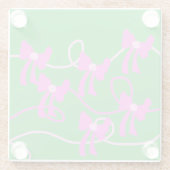 Handgetekende Bogen Roze Gele Lovers Glazen Onderzetter (Achterkant)