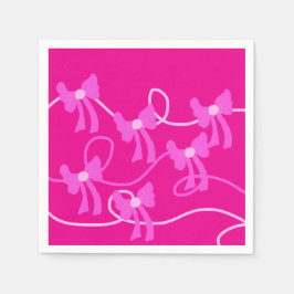 Handgetekende Bogen Roze Gele Lovers Servet