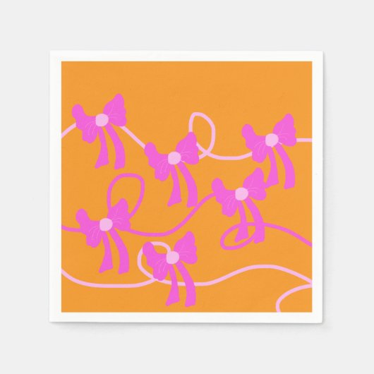 Handgetekende Bogen Roze Gele Lovers Servet (Voorkant)