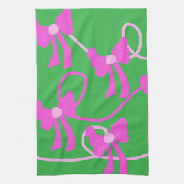 Handgetekende Bogen Roze Gele Lovers Theedoek