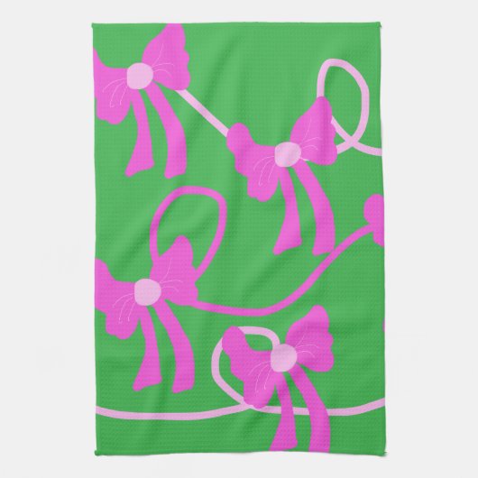 Handgetekende Bogen Roze Gele Lovers Theedoek (Verticaal)