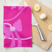 Handgetekende Bogen Roze Gele Lovers Theedoek (Quarter Fold)