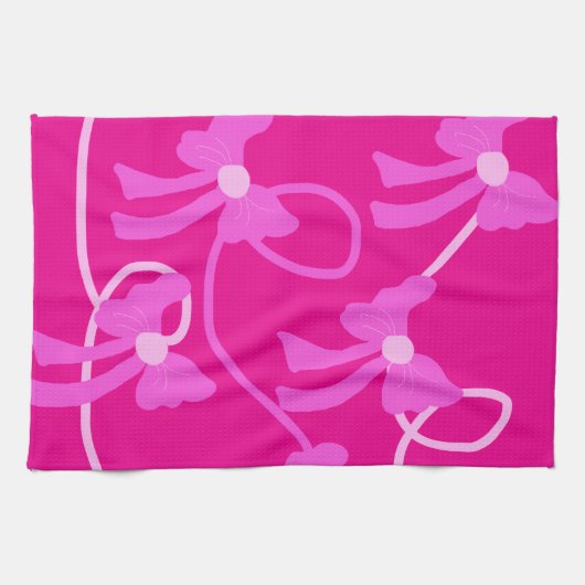 Handgetekende Bogen Roze Gele Lovers Theedoek (Horizontaal)