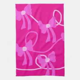 Handgetekende Bogen Roze Gele Lovers Theedoek