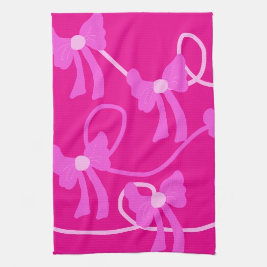 Handgetekende Bogen Roze Gele Lovers Theedoek (Verticaal)