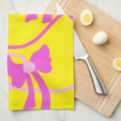 Handgetekende Bogen Roze Gele Lovers Theedoek (Quarter Fold)