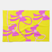 Handgetekende Bogen Roze Gele Lovers Theedoek (Horizontaal)