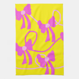 Handgetekende Bogen Roze Gele Lovers Theedoek