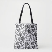 Handgetekende boho bloemenmotieven met paisley tote bag (Voorkant)