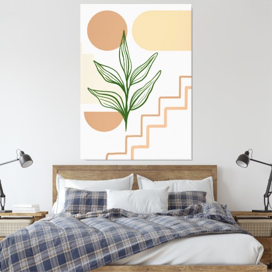 Handgetekende boho Wall Art #2 Canvas Afdruk (Insitu (Slaapkamer))