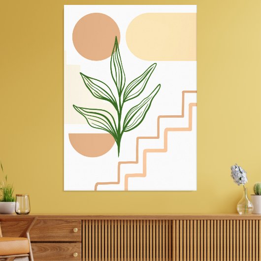 Handgetekende boho Wall Art #2 Canvas Afdruk (Insitu (Woonkamer))