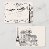 Handgetekende Bonjour Bebe Frans Baby shower Informatiekaartje (Voorkant / Achterkant)