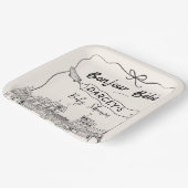 Handgetekende Bonjour Bebe Frans Baby shower Papieren Bordje (Gebogen)