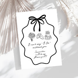 Handgetekende Boog Bloem Meisje Aanzoek Kaart