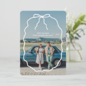 Handgetekende boogframe Aangepaste foto kerstkaart Kaart (Staand voorkant)