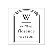 Handgetekende boogframe monogram Ex Libris-boek Rubberstempel (Afrduk)