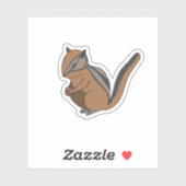 Handgetekende bosrijke dierlijke Schattigee chipmu Sticker (Vel)