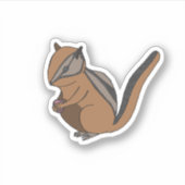 Handgetekende bosrijke dierlijke Schattigee chipmu Sticker (Voorkant)