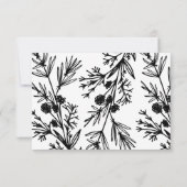 Handgetekende botanische bladeren Hartelijk dank Kaart (Achterkant)