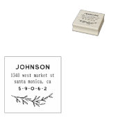 Handgetekende botanische bladeren op maat retourad rubberstempel (Gestempeld)