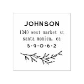 Handgetekende botanische bladeren op maat retourad rubberstempel (Afrduk)