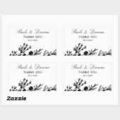 Handgetekende botanische bladeren rechthoekige sticker (Vel)