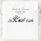 Handgetekende botanische bladeren rechthoekige sticker (Tas)