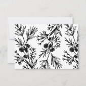 Handgetekende botanische bladeren RSVP-kaart Kaart (Achterkant)