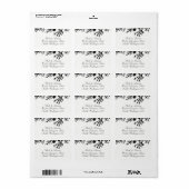 Handgetekende botanische bladeren Weddenschapsadre Etiket (Full Sheet)