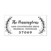 Handgetekende botanische bladtak  zelfinktende stempel (Design)