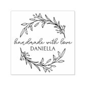 Handgetekende botanische handgemaakt met liefde op  zelfinktende stempel (Design)