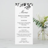 Handgetekende Botanische Leaves Menu Kaart (Staand voorkant)