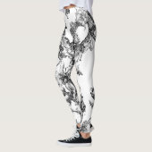 Handgetekende botanische leggings (Links)