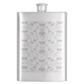 Handgetekende botanische roestvrijstalen ontwerp flacon (Voorkant)