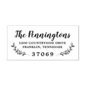 Handgetekende botanische vertakkingen bladeren  zelfinktende stempel (Design)