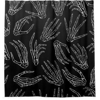 Handgetekende Botten, gravure stijl achtergrond. Douchegordijn
