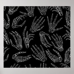 Handgetekende Botten, gravure stijl achtergrond. Poster